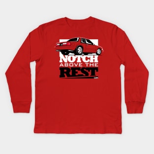 Notch Above the Rest Fox Body Ford Mustang Kids Long Sleeve T-Shirt